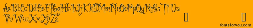 LIGED   -fontti – mustat fontit oranssilla taustalla
