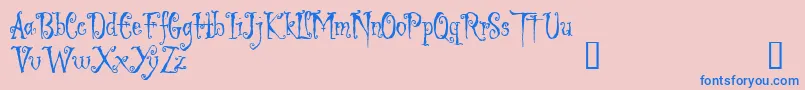 フォントLIGED    – ピンクの背景に青い文字