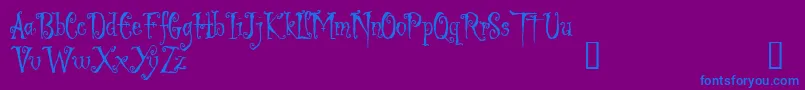 フォントLIGED    – 紫色の背景に青い文字
