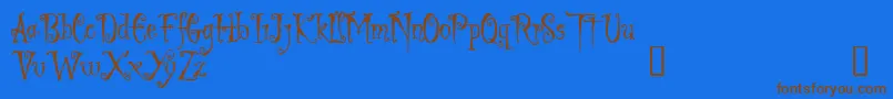 LIGED   -fontti – ruskeat fontit sinisellä taustalla