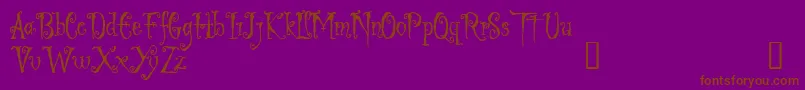 LIGED   -fontti – ruskeat fontit violetilla taustalla