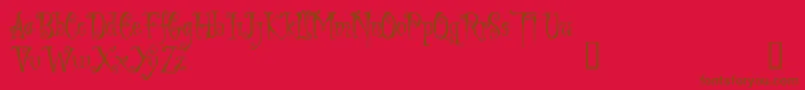 フォントLIGED    – 赤い背景に茶色の文字