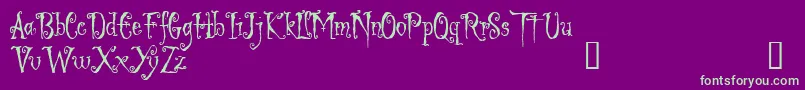 フォントLIGED    – 紫の背景に緑のフォント