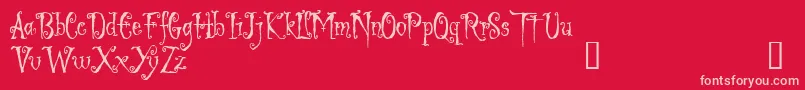 LIGED   -fontti – vaaleanpunaiset fontit punaisella taustalla