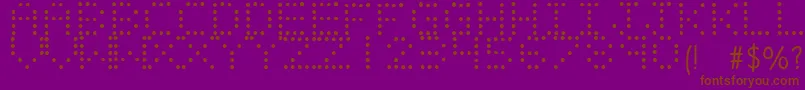 LIGHT EMITTING DIODES-fontti – ruskeat fontit violetilla taustalla