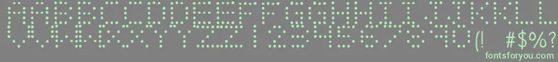 LIGHT EMITTING DIODES-Schriftart – Grüne Schriften auf grauem Hintergrund