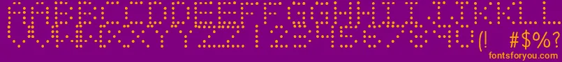 Czcionka LIGHT EMITTING DIODES – pomarańczowe czcionki na fioletowym tle