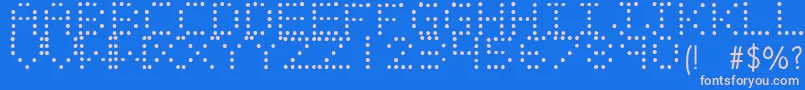 LIGHT EMITTING DIODES-Schriftart – Rosa Schriften auf blauem Hintergrund