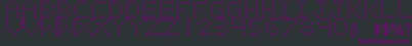 LIGHT EMITTING DIODES-fontti – violetit fontit mustalla taustalla