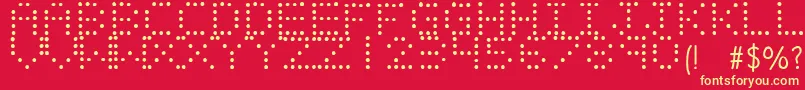 LIGHT EMITTING DIODES-Schriftart – Gelbe Schriften auf rotem Hintergrund