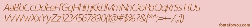 light italic Font – Brown Fonts on Pink Background