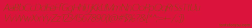 Fonte light italic – fontes marrons em um fundo vermelho