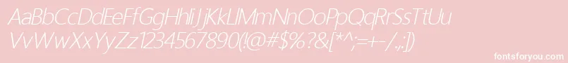light italic-Schriftart – Weiße Schriften auf rosa Hintergrund