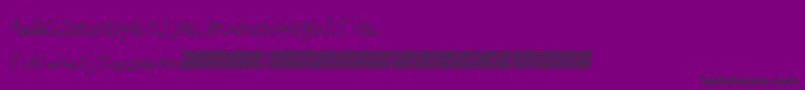 フォントLightCurls – 紫の背景に黒い文字