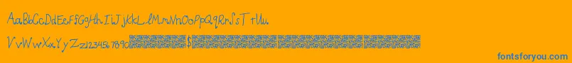 LightCurls Font – Blue Fonts on Orange Background