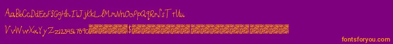 LightCurls-Schriftart – Orangefarbene Schriften auf violettem Hintergrund