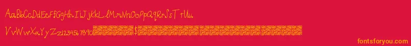 LightCurls Font – Orange Fonts on Red Background