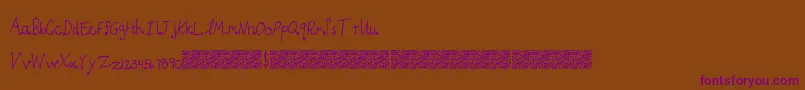 LightCurls-Schriftart – Violette Schriften auf braunem Hintergrund