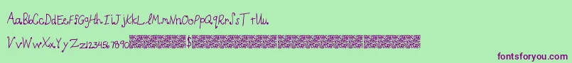 LightCurls-Schriftart – Violette Schriften auf grünem Hintergrund