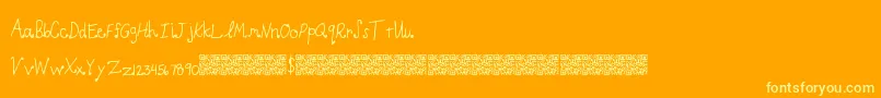 LightCurls Font – Yellow Fonts on Orange Background