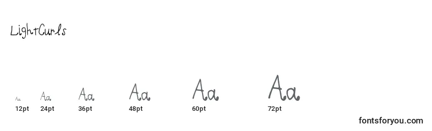 LightCurls Font Sizes