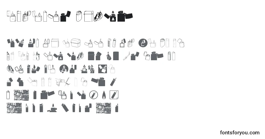 Schriftart Lighter Icons – Alphabet, Zahlen, spezielle Symbole