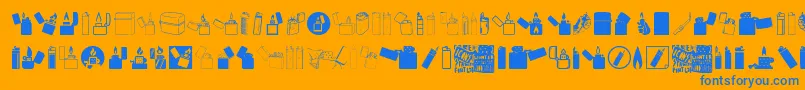 Lighter Icons Font – Blue Fonts on Orange Background