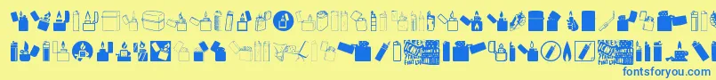 Lighter Icons Font – Blue Fonts on Yellow Background