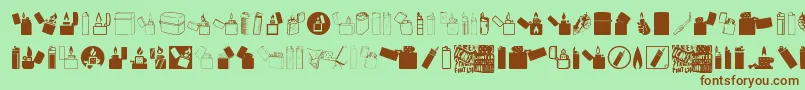 フォントLighter Icons – 緑の背景に茶色のフォント