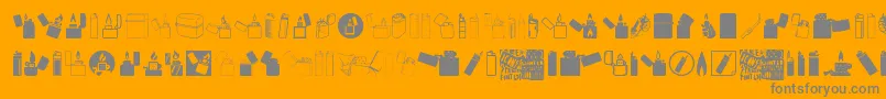 Lighter Icons-Schriftart – Graue Schriften auf orangefarbenem Hintergrund
