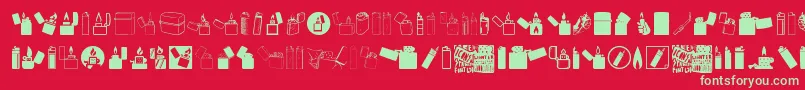 Lighter Icons-Schriftart – Grüne Schriften auf rotem Hintergrund