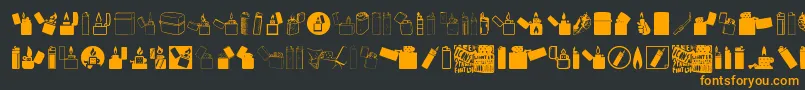 Lighter Icons Font – Orange Fonts on Black Background