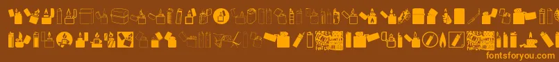 Lighter Icons Font – Orange Fonts on Brown Background