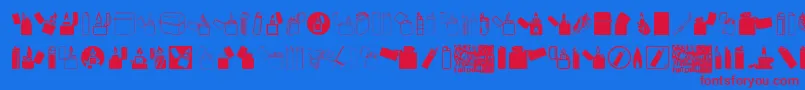 Lighter Icons Font – Red Fonts on Blue Background