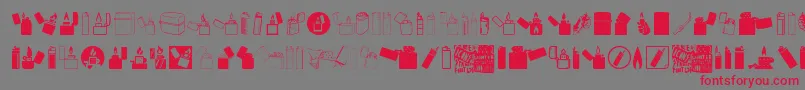 Lighter Icons Font – Red Fonts on Gray Background
