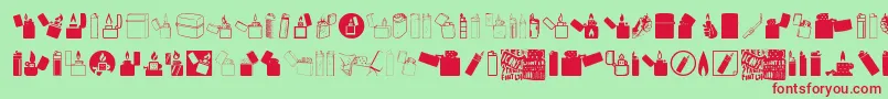 Lighter Icons Font – Red Fonts on Green Background