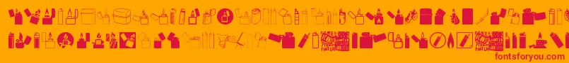 Lighter Icons Font – Red Fonts on Orange Background