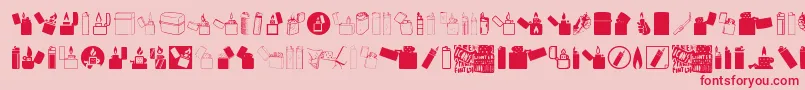 Lighter Icons Font – Red Fonts on Pink Background