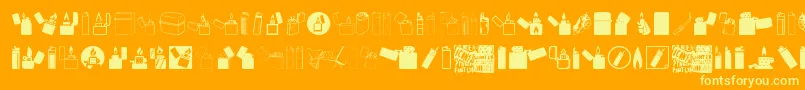 Lighter Icons-Schriftart – Gelbe Schriften auf orangefarbenem Hintergrund