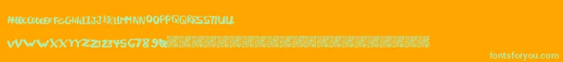 LightFuze Font – Green Fonts on Orange Background