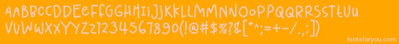 Lighthearted Pleasure Regular Font – Pink Fonts on Orange Background