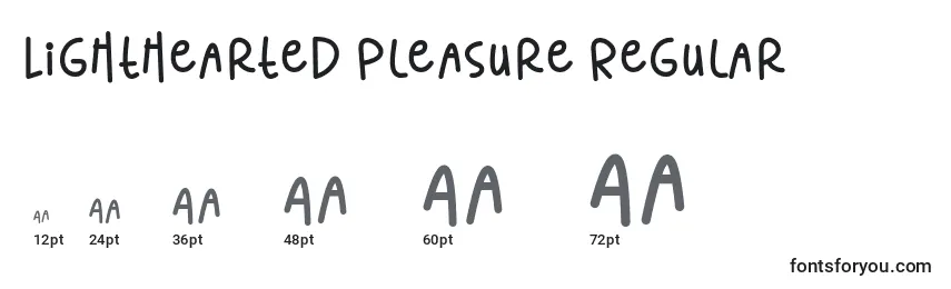 Размеры шрифта Lighthearted Pleasure Regular