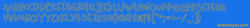 Lighthearted Pleasure Shadow Font – Orange Fonts on Blue Background