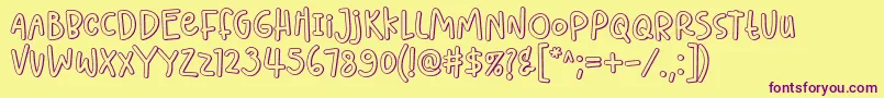 Lighthearted Pleasure Shadow Font – Purple Fonts on Yellow Background