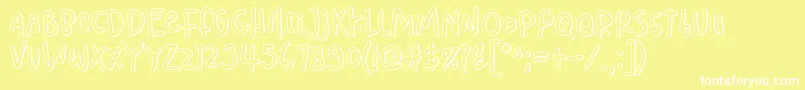 フォントLighthearted Pleasure Shadow – 黄色い背景に白い文字