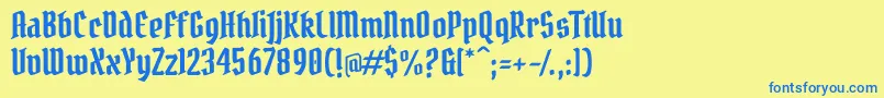 PirataoneRegular Font – Blue Fonts on Yellow Background