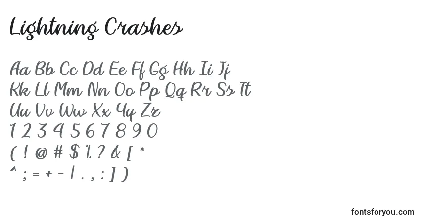 Fuente Lightning Crashes   - alfabeto, números, caracteres especiales