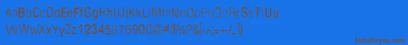 フォントLightRoast – 茶色の文字が青い背景にあります。