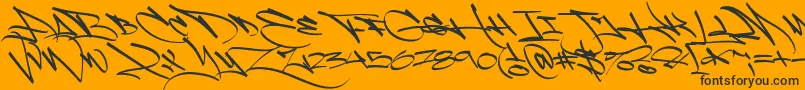 LightWandals PERSONAL-Schriftart – Schwarze Schriften auf orangefarbenem Hintergrund