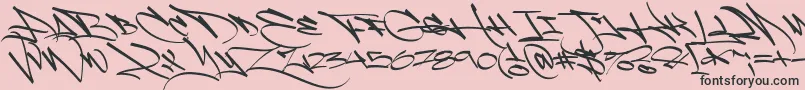 LightWandals PERSONAL-Schriftart – Schwarze Schriften auf rosa Hintergrund